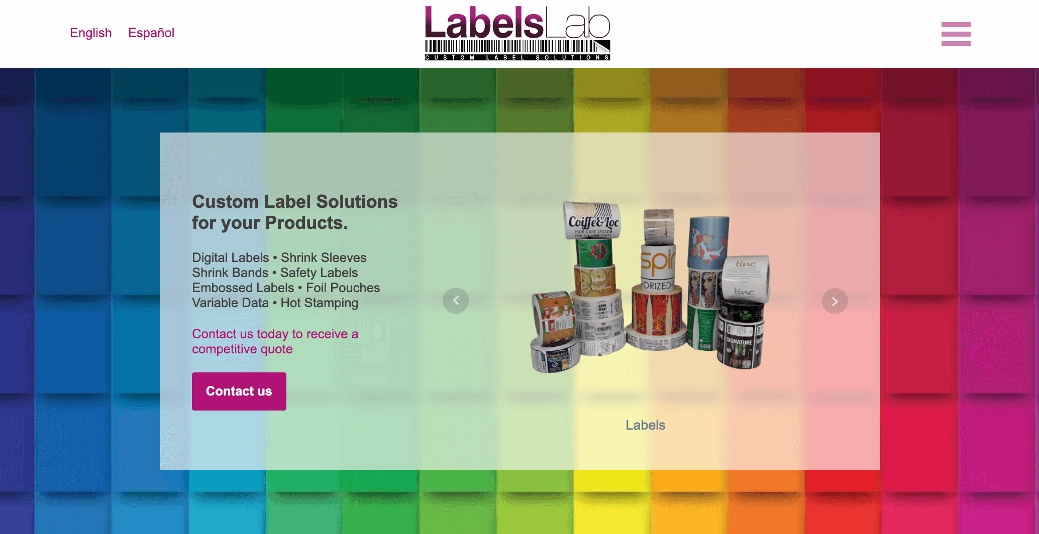 Web Development Labels Lab website made by Designer's Prescription